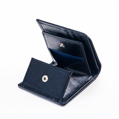 【マンシングウェア】クラフトロゴ 財布 二つ折り BOX型 小銭入付