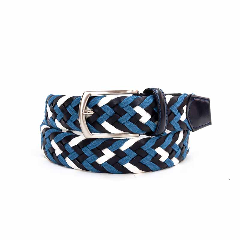 【ノストロアテュー】コンビメッシュ ベルト カジュアル イタリア製帯 3.5cm幅 日本製