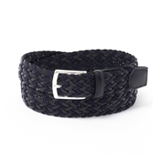 【ノストロアテュー】レザー×レーヨン メッシュ ベルト w85