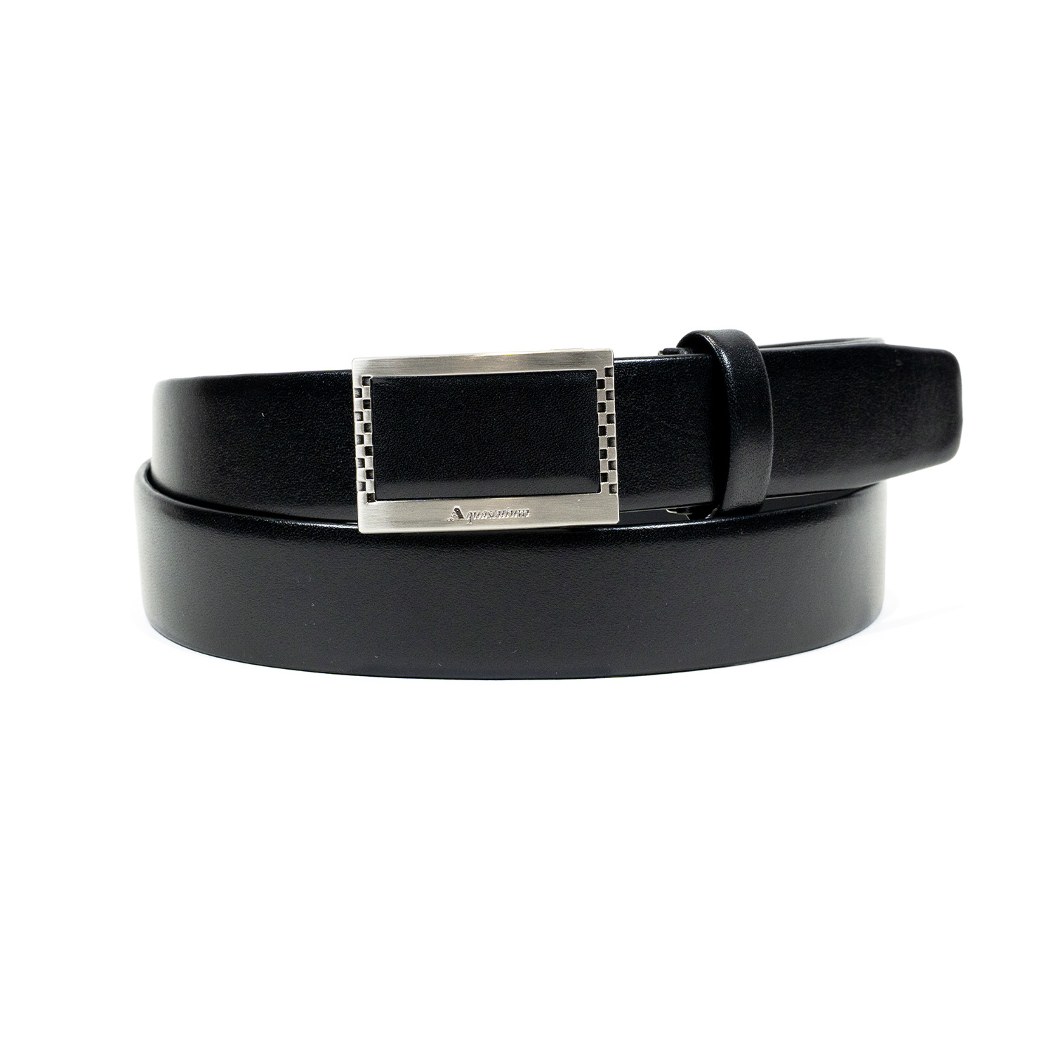 【アクアスキュータム】ノンステッチ スムースレザーベルト スライドバックル 日本製 サイズカット調整可