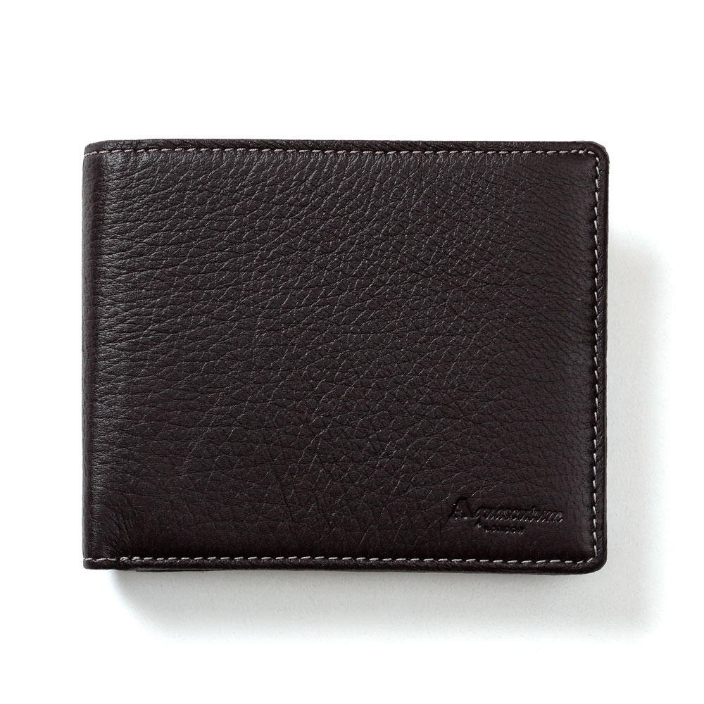 【アクアスキュータム】クロイドン 二つ折り財布 片ベラ付き 小銭入れ付