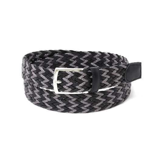 【ノストロアテュー】レザー×レーヨン メッシュ ベルト w85