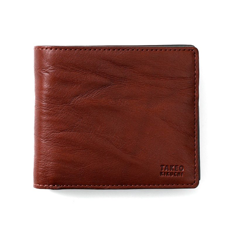 【タケオキクチ】 スクイーズ 二つ折り財布 小銭入れなし